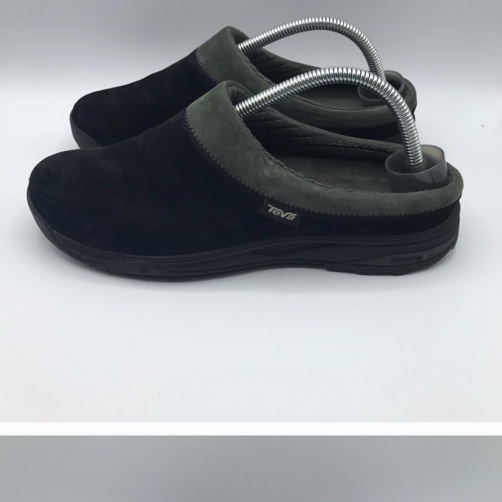 Teva Black Suede Clogs